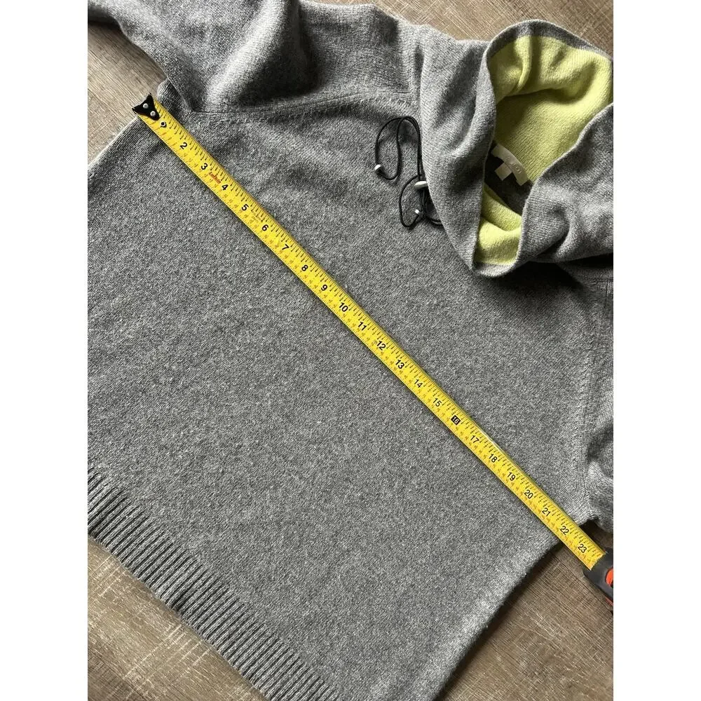 Lisa Todd Cashmere Merino Wool Sweater Women’s M Gray Cowl Neck Zip Knit MINT - Picture 9 of 13